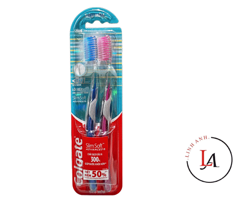 Bàn chải Colgate Slim Soft Advanced vỉ 2